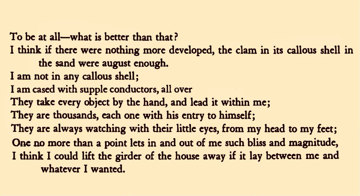 DemocritusSr's tweet photo. Walt Whitman, “To Be at All” #poetry https://t.co/OKOp65JcW9