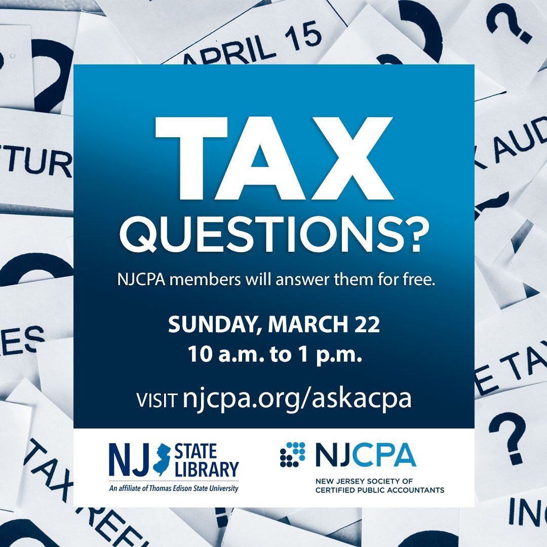 Free Virtual Tax Help!
NJ residents &amp; small business owners: Get your tax questions answered for free by NJCPA members!
When: Sunday, March 22 | 10 AM – 1 PM
How: Submit questions online or by phone
More info: njcpa.org/resources/reso…