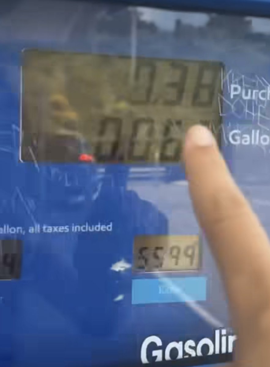 Someone went to fill up .38 cents worth of gas 

Thanks Trump
