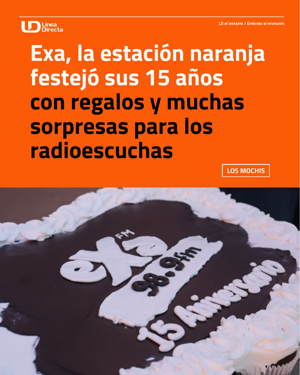 linea_directa's tweet image. 🟠 🎉 Exa, la estación naranja festejó sus 15 años con regalos y muchas sorpresas para los radioescuchas  📻🥳

🔗 ldportal.com/47tkzh5

🎙 Los locutores Liz Medina, Pepe Salas, Roberto Trujillo y Majo Parra estuvieron conviviendo con el auditorio 🙌🏻

#EXA #LosMochis