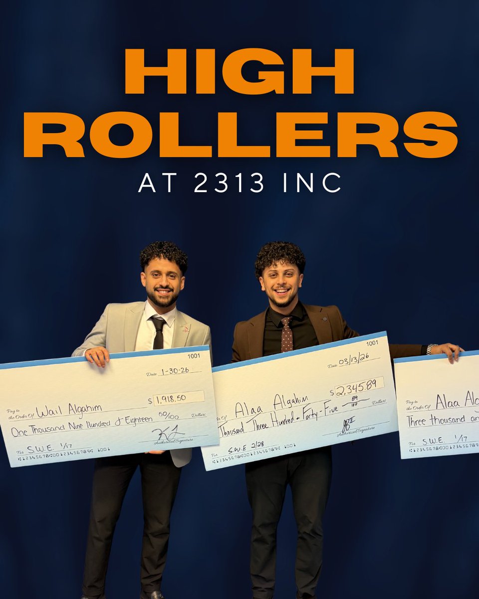 2313inc's tweet image. Top performers stack wins week over week, and those big checks tell the story better than we ever could. Repeating success isn't luck; it's discipline, focus, and showing up at a high level every single day. 👏 🔥
-

#2313inccareers #highrollers #teammomentum