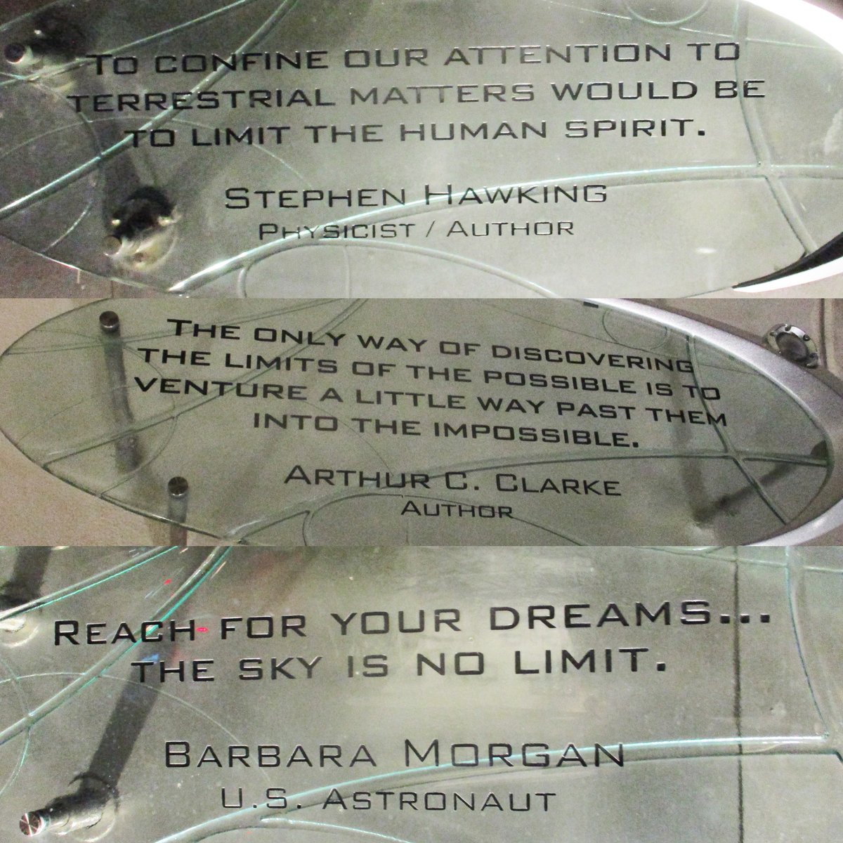 A few inspirational space-related quotes I spotted during a recent trip back to EPCOT in Florida. #planetarium #portableplanetarium #space #quotes #epcot