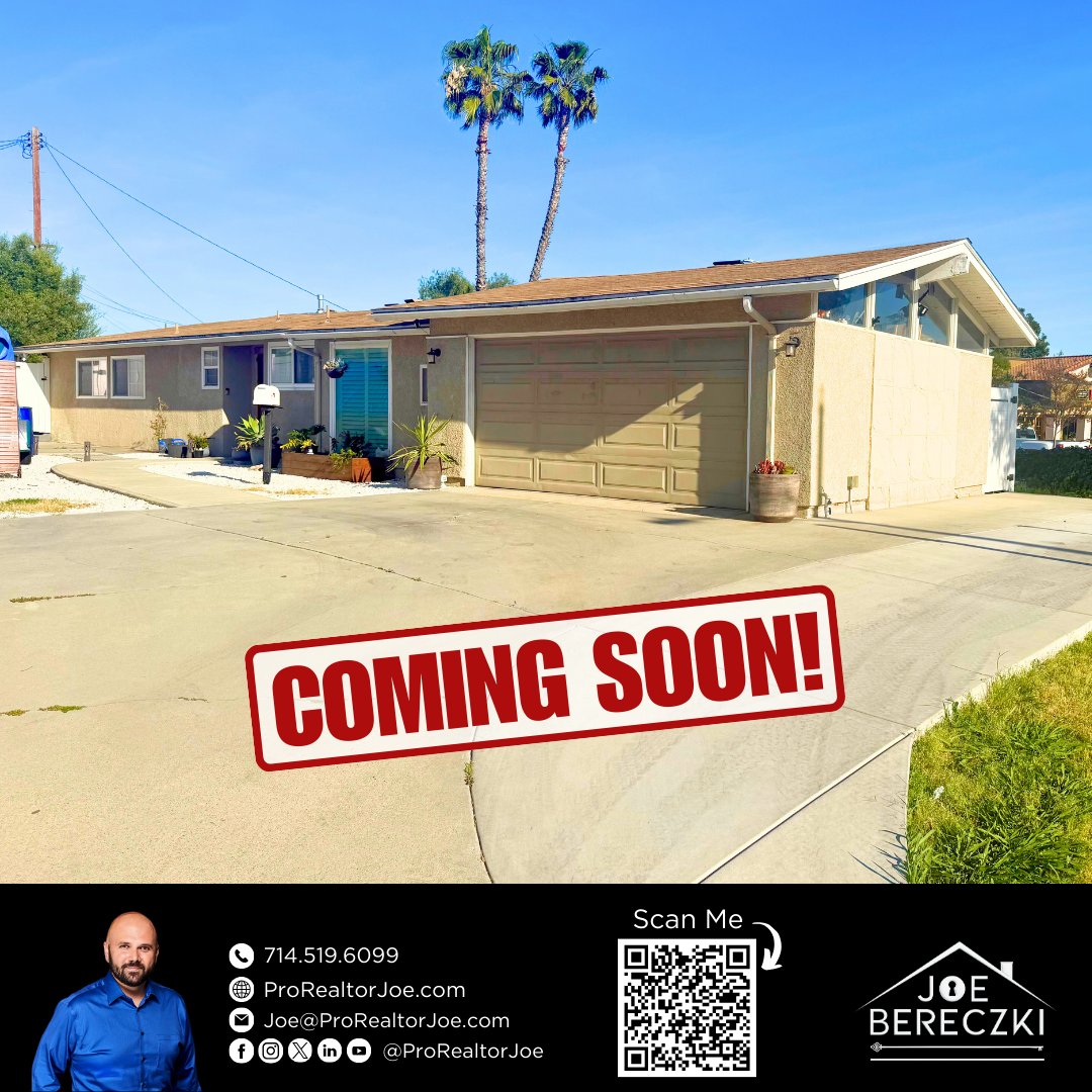 ProRealtorJoe's tweet image. 🏡 Coming Soon to La Mirada!

🛏️ 4 Bedrooms
🛁 2 Baths
📏 1,312 sq ft of Living Space
🌳 8,329 sq ft Lot
🌊 Pool

✨ More details dropping soon. Stay tuned!

ProRealtorJoe.com

#ProRealtorJoe #JoeBereczki #JoetheCaliRealtor  #lamirada #yorbalinda #brea #fullerton