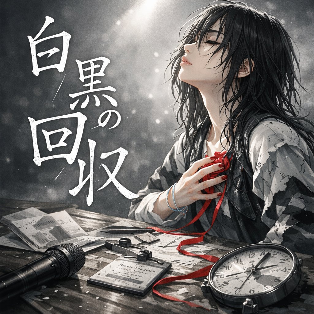 singingphoeny's tweet photo. 新曲「白黒の回収」配信開始しました。

奪うためじゃない  
ここで在ると示すだけ

🎧 Streaming
https://t.co/UzQZSU7mao

#新曲
#オリジナル曲
#AI音楽
#Phoeny https://t.co/WjQjux8RNz