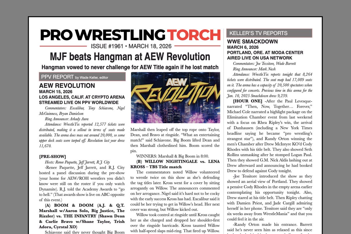 PWTorch VIP Updates tweet media