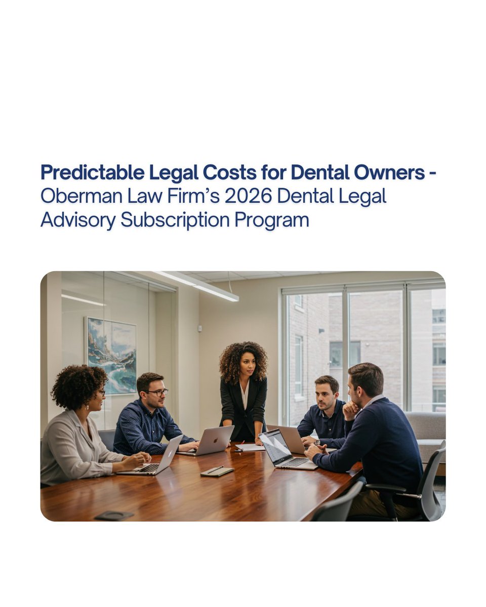 ObermanLaw's tweet image. Stop guessing what legal advice will cost.

With a fixed monthly subscription, dental practices gain reliable access to legal counsel—without billing surprises or hesitation.

👉 Protect your practice and your budget—contact us to enroll.

#DentalFinance #PredictablePricing