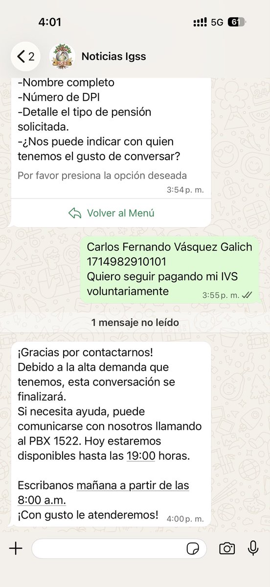 Para dos cosas el WhatsApp del <a href="/IGSS_gt/">IGSS GT</a> … para nada y ni….