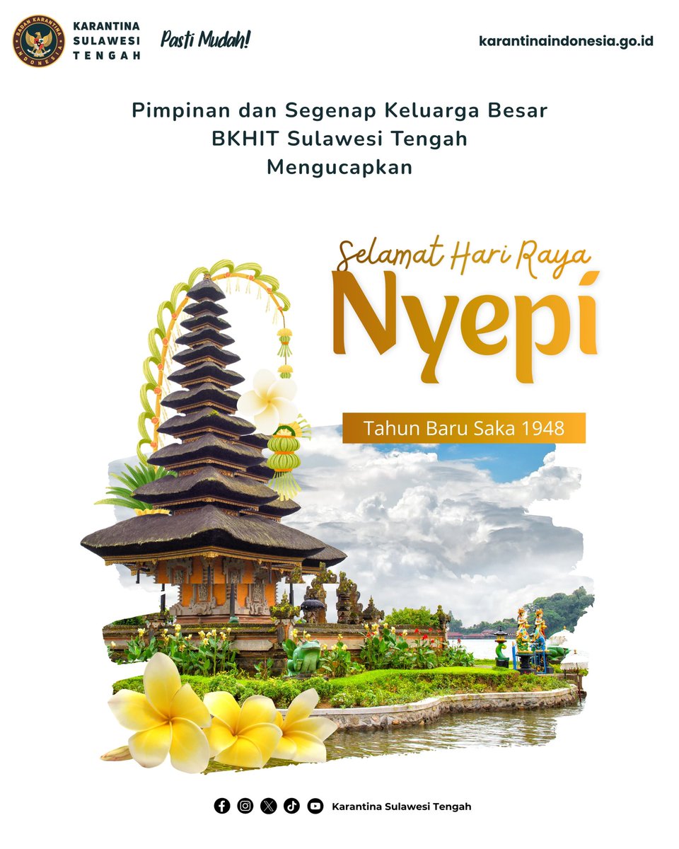 Selamat Hari Raya Nyepi, Tahun Baru Saka 1948.
Semoga kedamaian selalu menyertai langkah kita ✨ 🕉️

#harirayanyepi 
#karantinasulawesitengah