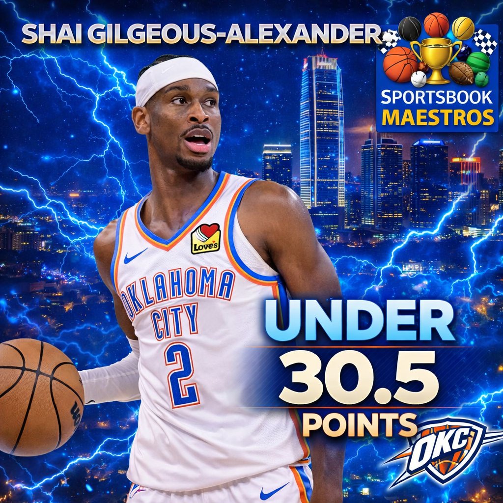 SBM_picks's tweet photo. 🔥 Shai Gilgeous-Alexander – UNDER 30.5 Points

This is a tough number to clear consistently, especially in matchups where OKC can spread the scoring across multiple options. Shai commands attention defensively, which often leads to extra help, traps, and forced ball movement.

With OKC’s depth and pace, scoring can be distributed rather than concentrated, limiting Shai’s ceiling in certain game scripts.

If the game leans toward balanced scoring or potential control/blowout, his minutes and shot volume may not be enough to push past this line.

📊 Projection: 25–29 Points
🎯 Play: UNDER 30.5

Sportsbook Maestros
Tell a friend to tell a friend. 🎯