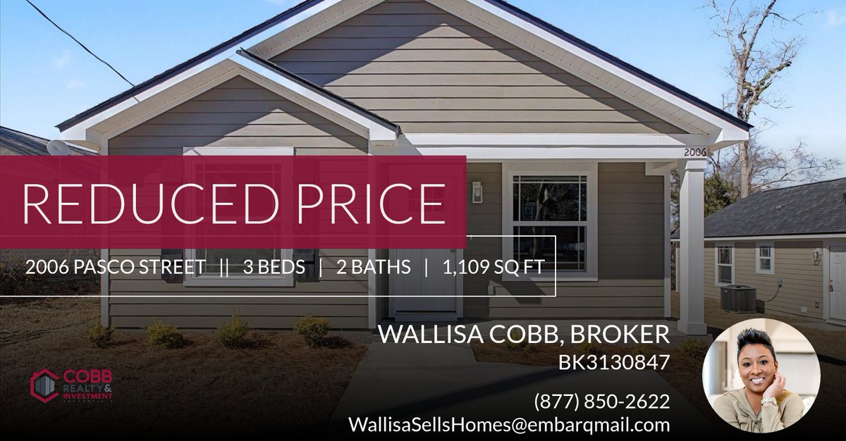CobbRealtyFL's tweet photo. 📍 Reduced Price 📍 This recently reduced home at 2006 Pasco Street in Tallahassee won't last long, so, don't wait to set up a showing! Reach out here or at (877) 850-2622 for more information! https://t.co/YUbVGeYF18 https://t.co/T3iTBPEZXx