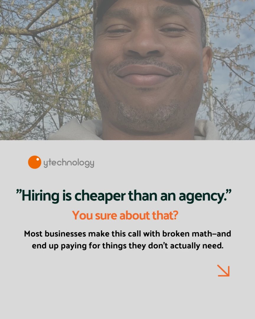 ytechnologyco's tweet photo. Most in-house vs agency comparisons use broken math.
They ignore:

– Overhead

– Utilization

– Ramp time

– Role misfit
We built a calculator that fixes that.

It converts hiring into monthly cost equivalents—then shows your break-even point. https://t.co/0hMjNwfMFu