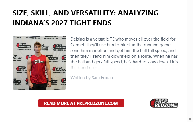 Bendeising's tweet photo. Thanks @FFBallAllDay for the write up! @PrepRedzoneIN https://t.co/ZEA0IE2I8Z