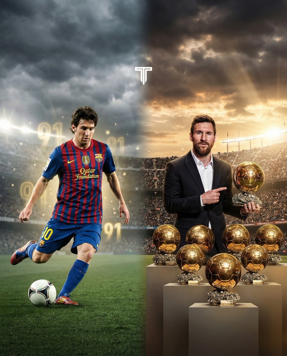 💫🇦🇷 Imagine having both of these records to your name...

• 91 goals + 22 assist in one calendar year.
• 8 Ballon d'Ors.