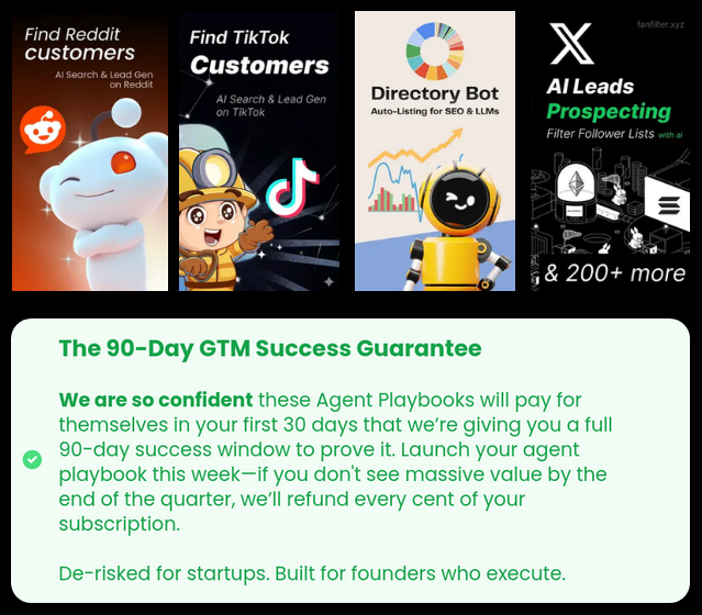 IsiahMarketing's tweet photo. Every playbook in the catalog ships with its own agent stack and MRR trajectory.

This is the full picture. https://t.co/kOOV4rkb85