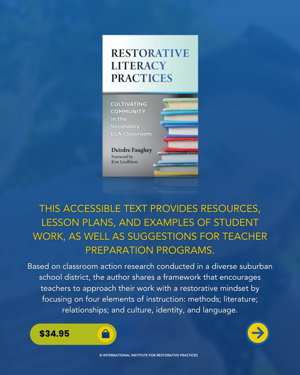 iirpgradschool's tweet image. ✍️ AUTHOR SPOTLIGHT: Deirdre Faughey

🌐 Read her interview with us on our website now, and order Deirdre's book on the IIRP's Bookstore today! bit.ly/40EwxAu

#IIRP #IIRPBookstore #RestorativePractices #Teachers #Education #ClassroomCulture #Literature #Implementation