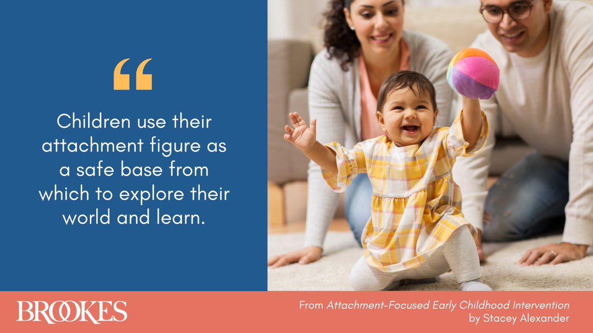 BrookesPubCo's tweet image. This quote was taken from the first attachment-focused resource for #EarlyIntervention professionals: "Children use their attachment figure as a safe base from which to explore their world and learn." (Explore the groundbreaking book here: monkeylink.co/c15a74) #ECE
