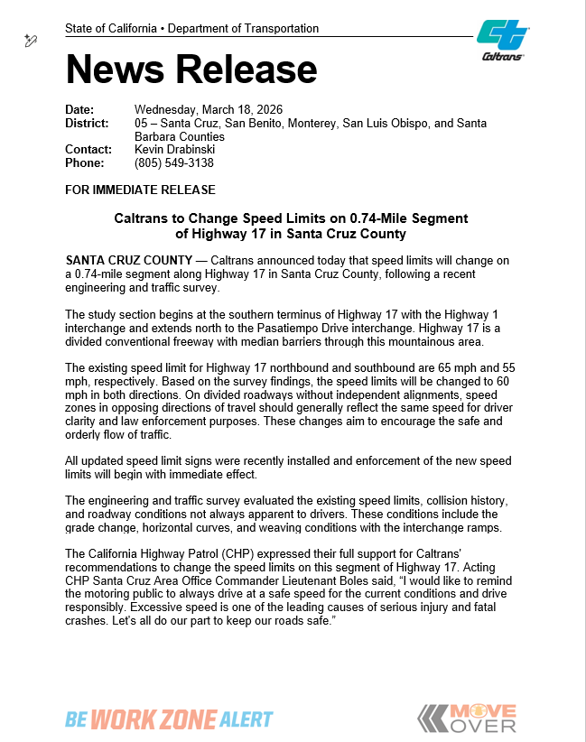 Caltrans Central Coast (District 5) tweet media