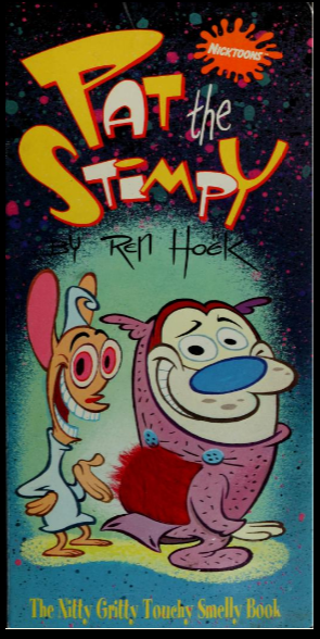 radiodormouse's tweet image. Pat the Stimpy, a touch-and-smell book, was illustrated by one of The Ren &amp;amp; Stimpy Show's core artists: Chris Reccardi! The show was such a creative revolution that often even tie-ins were crafted by staff, preserving the show’s auteur spirit. #AnimationHistory #RenAndStimpy