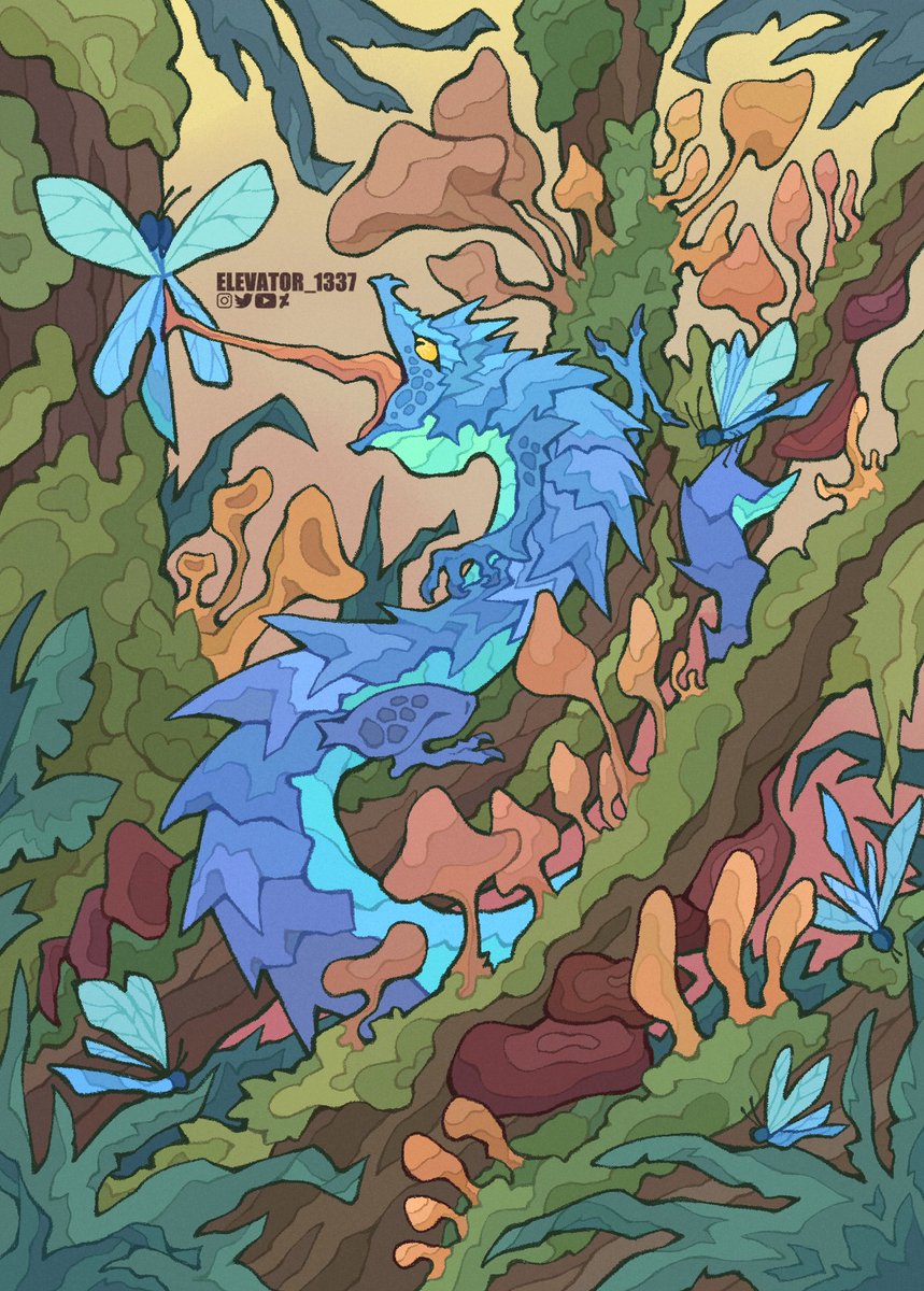 elevator_1337's tweet photo. Dragonfly Catcher 
For @\safircards project (inst)          
11 https://t.co/Bl9ZRAv76s
