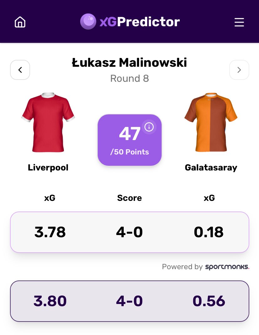 xG Predictor tweet media