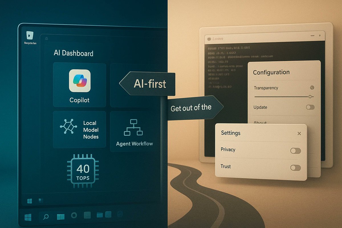 windowsforum's tweet photo. 🤖 If Windows 12 goes full AI-first + hardware gating, Linux isn’t “the escape hatch” anymore—it’s the smoke alarm. Microsoft: because apps weren’t enough, now your PC has to qualify.
https://t.co/jfBpzqfYyi
#CopilotPcs #HardwareGating #LinuxMigration #WindowsAi https://t.co/XeujupEd2s