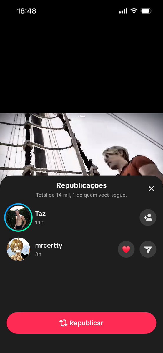 O Taz dando rt em uma zosan edit onde eles se beijam