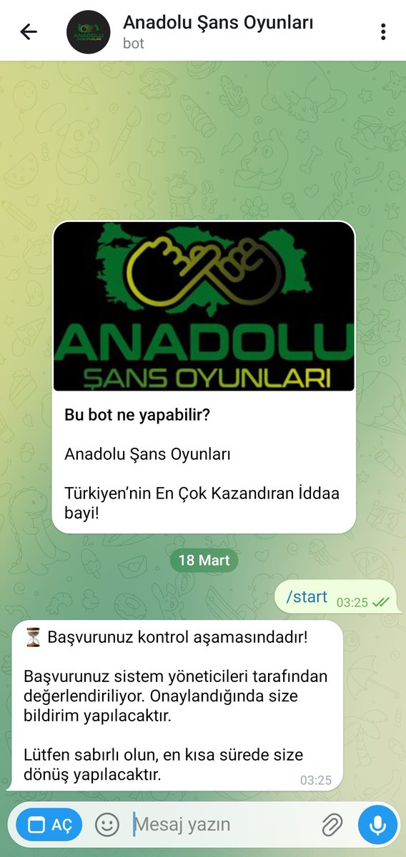 saintlightnin's tweet photo. @kedimahmutt Abi tebrikler dün bayi değiştirdim ve kanala katılmak için bota girdim fakat dünden beri bu şekilde herhangi bir geri dönüş olmadı. https://t.co/QrPQxiT4xI