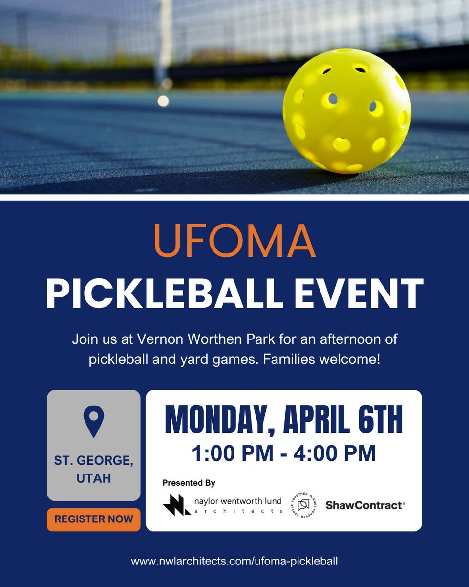 NWLArchitects's tweet photo. Attending the UFOMA Spring Conference?
 
We're excited to be hosting a pickleball event in partnership with Shaw Contract and would love to see you there! 
 
Register and learn more at https://t.co/mobKTtIhly https://t.co/dUwz505TuD