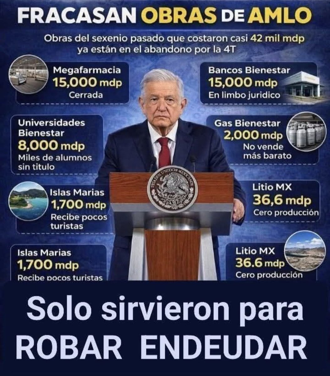 Los elefantes blancos del #NarcoExPresidenteAMLO solo sirvieron para robar y endeudar