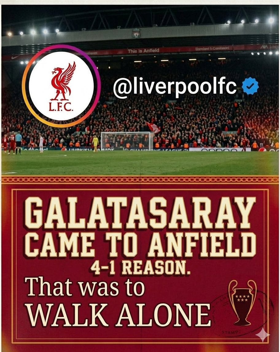 Hanga14's tweet photo. @Galatasaray I am sure @Galatasaray @GalatasaraySK now knows what it's like to leave Anfield without a prayers 😉
#YNWA
#LFC 
@LFC @LivEchoLF https://t.co/Zo7J4D1QSV