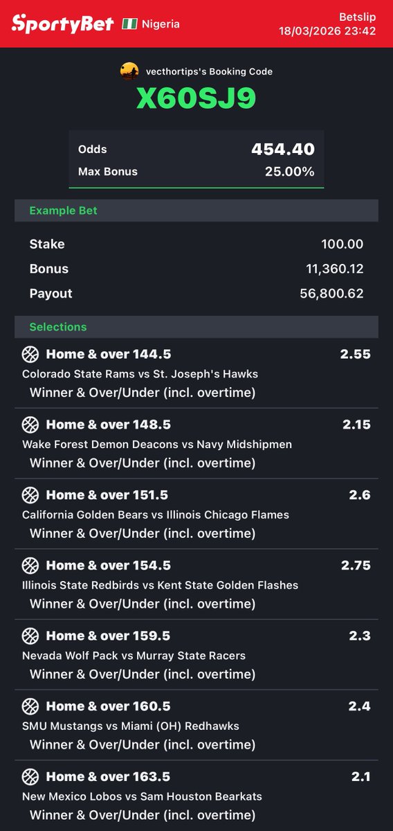 VecthorTips's tweet photo. SZEV4X
WJLJPS

X60SJ9
ZQAHJ3

NCAA WAKE UP TO BOOM

PLAY | EDIT | FLEX | SPLIT INTO 2
————-don’t be greedy——————
STAKE RESPONSIBLY RELENTLESSLY https://t.co/6ydk69OUoB