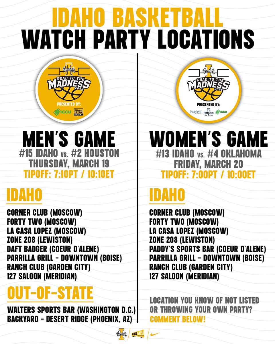 Can’t make it to Oklahoma? The Vandal Family has watch parties throughout the nation ✌️