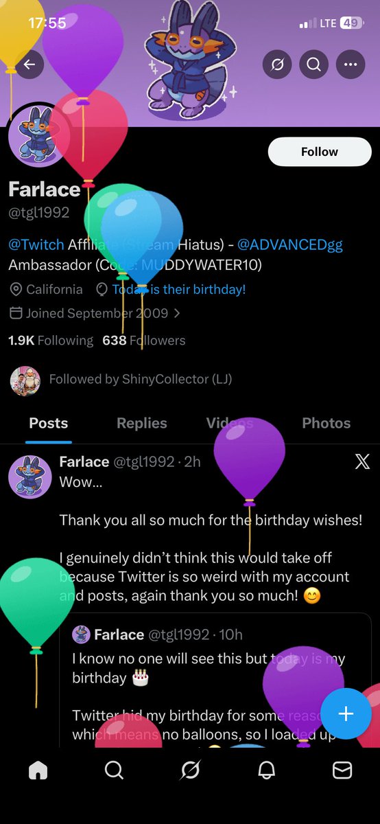 Branflakes_6's tweet photo. @tgl1992 Happy Birthday! 🎈 https://t.co/rkU3jRaKpb