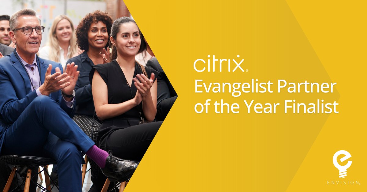 envisionitllc's tweet photo. Honored to be named a finalist for @citrix Evangelist Partner of the Year ahead of #CitrixUnite. A reflection of strong partnership, trusted client collaboration, and a shared focus on helping organizations maximize the value of Citrix to work more securely and effectively. https://t.co/xHJLVw91SV