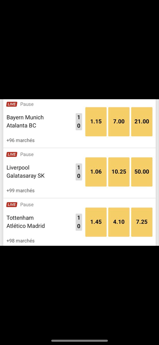 ParisFictifs's tweet image. Toujours bizarre de voir des #scores serrés à la « Mi-temps des matchs » 

Moment où la #TeamParieur mise évidemment le +

Avant que les matchs se plient dès la 50e 

Tout ça est bien scénarisé par l’Industrie du #PariSportif 

#ParisFictifs 
 #Arnaques #Football #TeamParieurs