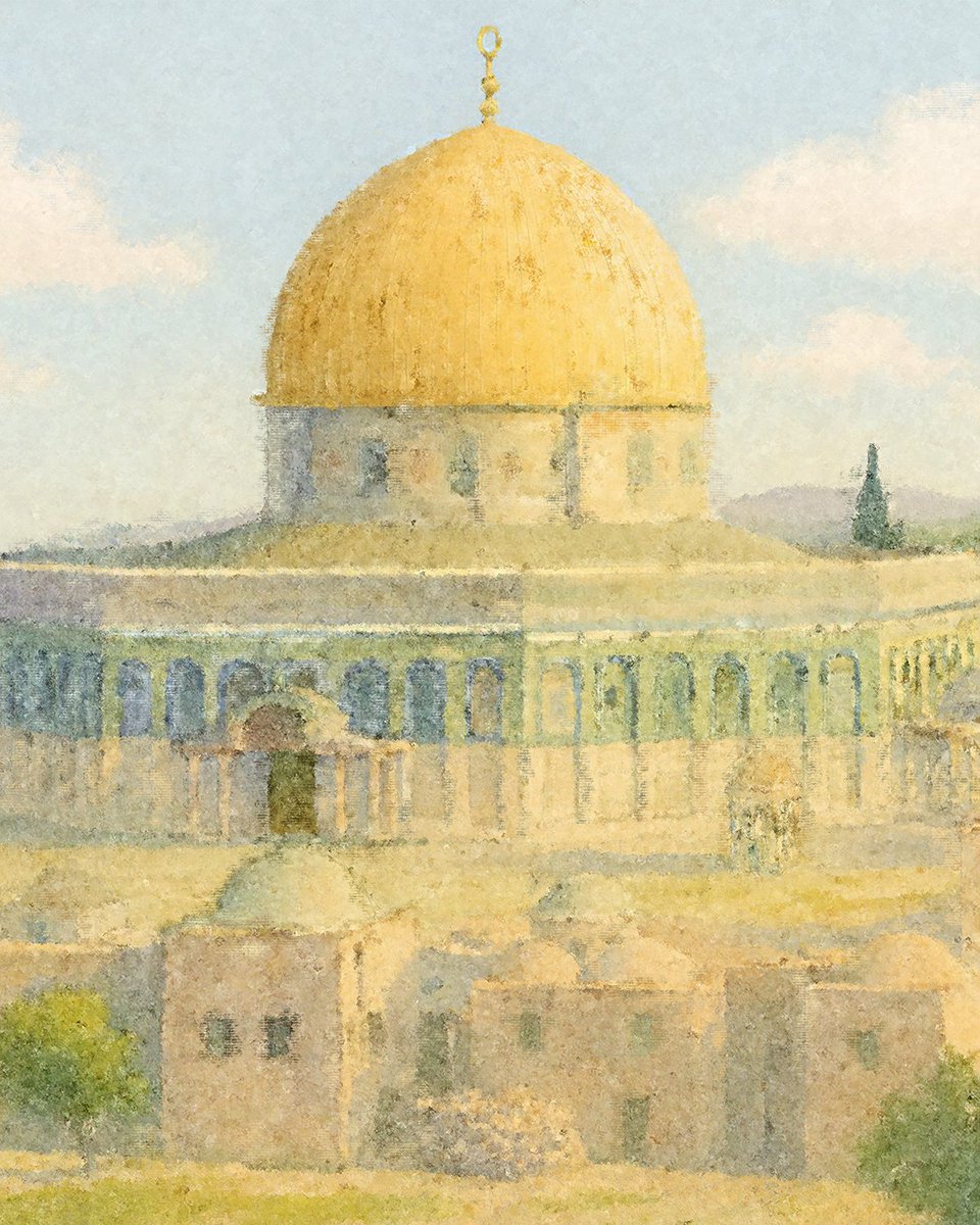 NicoXFerrante's tweet photo. ๐ โMosque of Omar, Jerusalem ๐ต๐ธ. View from the Northโ - my digital painting of the Dome of the Rock in warm, contemplative light.
โก๏ธ Digital download: https://t.co/A5g4ltEBNp #DigitalPainting #JerusalemArt #FineArt https://t.co/OGsMbvCgjT