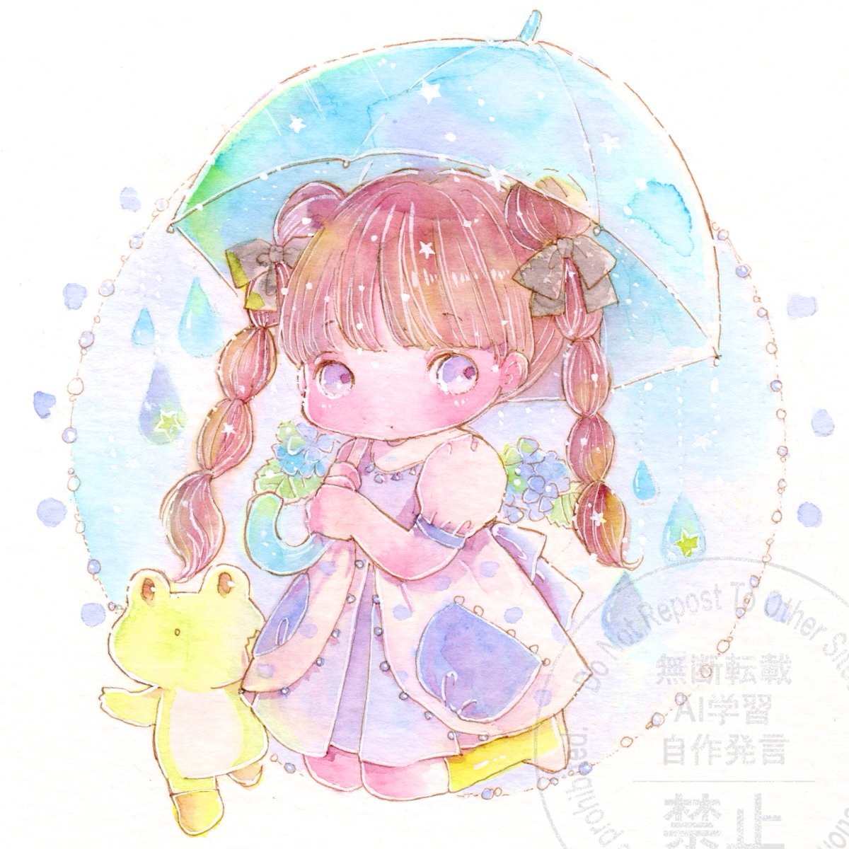 「おはようございます 雨、、、なのかな? ひと雨ごとに春をむかえる」|チコリ@✨🐸羽根🪶としっぽ展のイラスト
