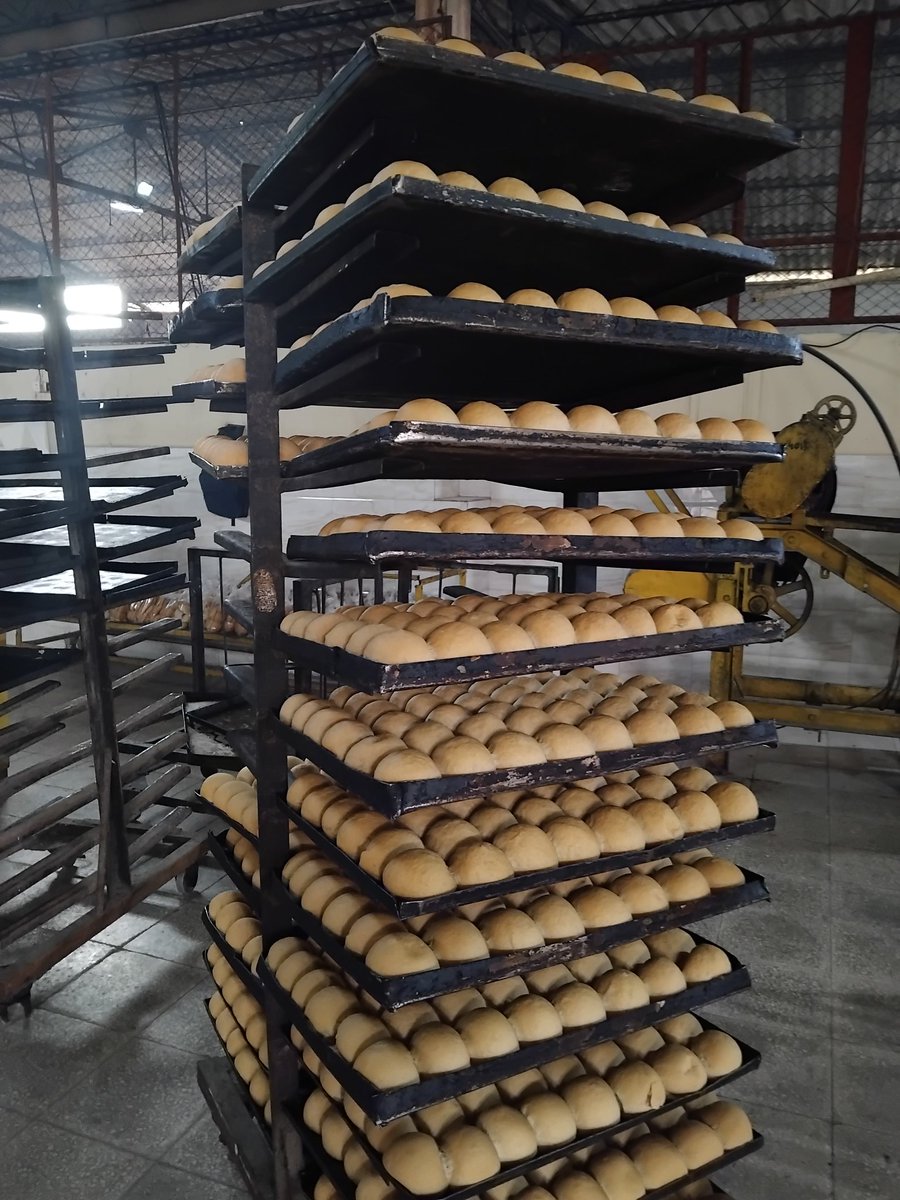 Los trabajadores de la Empresa Productora de Alimentos #Holguìn producing Alimentos con el  empleo de alternativas para hornear el pan #JuntosSomosMasFuertes