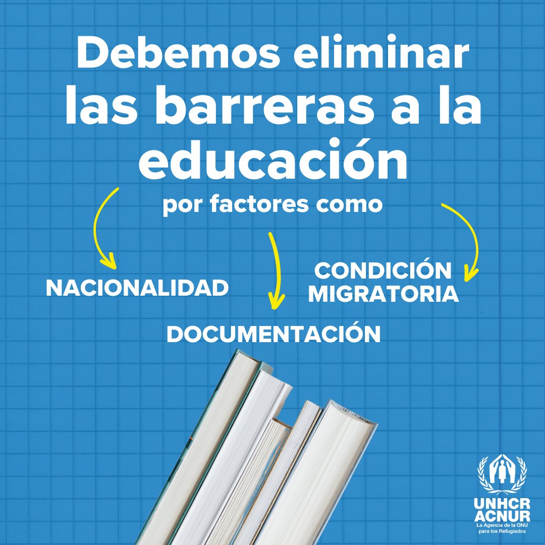 ACNUR_es's tweet photo. Cuando se trata de educación, nadie debe quedarse atrás.

Los sistemas educativos nacionales deben incluir a las personas refugiadas y desplazadas por la fuerza. 

#DerechoAAprender https://t.co/tfPYBTRE9v