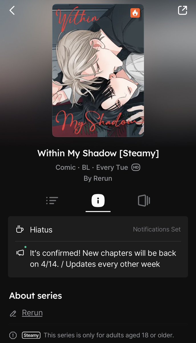 iheartcelebi's tweet photo. guys,,,, it's happening ‼️
<within my shadow> is back on tappytoon for the side stories in english on 4/14 🫶
#그림자의영역 #withinmyshadow https://t.co/qpFamN6kXw