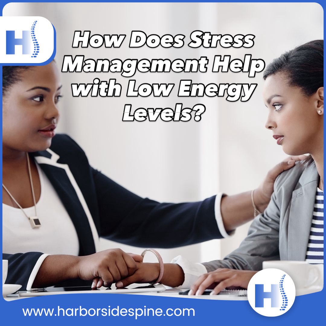 HarborsideSpine's tweet photo. Stress drains your energy—mentally and physically. High cortisol disrupts sleep, increases tension, and leads to fatigue.

Managing stress (breathing, meditation, exercise) helps restore energy, improve sleep, and boost focus.

Less stress = more energy 🔋 https://t.co/CtofTKTPI2