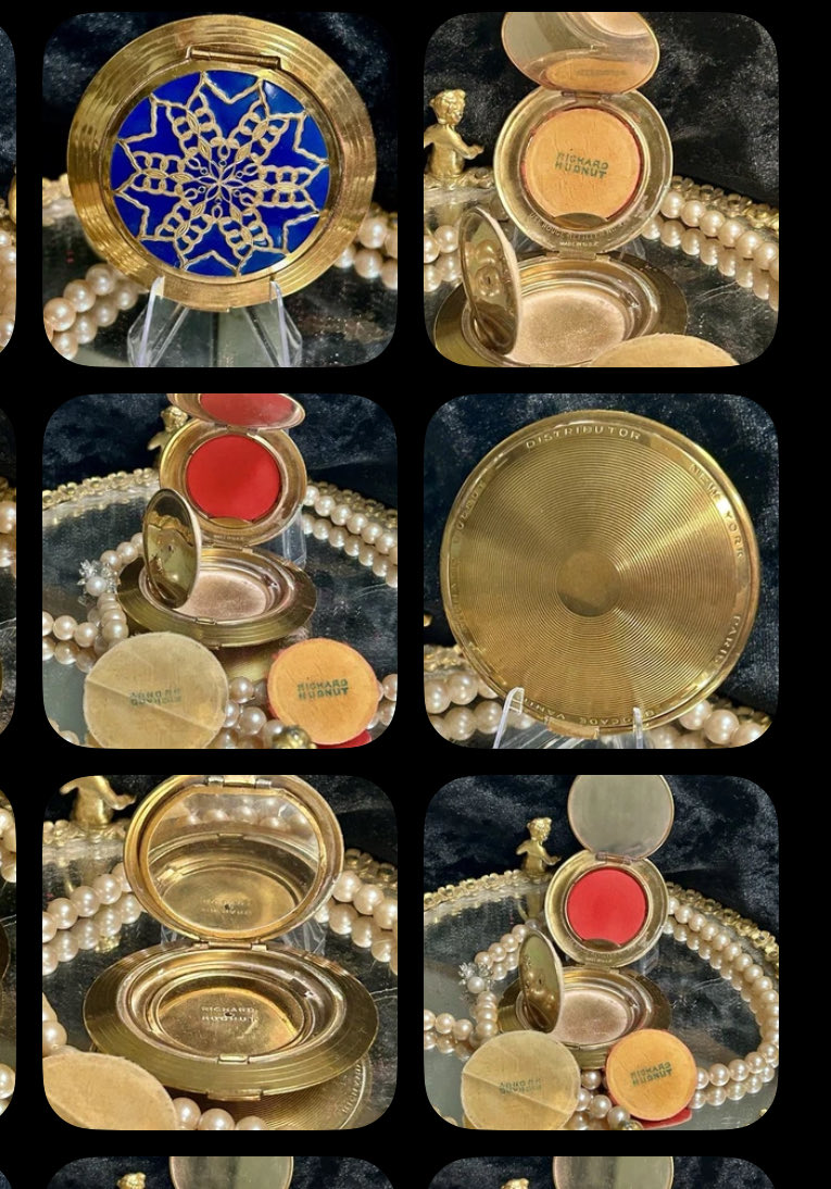 DARLINGXXDARLA's tweet photo. Vtg Richard Hudnut Enamel Powder Compact Cobalt Blue Gold Art Deco Rouge w Puff https://t.co/dMphbrnnUP #eBay via @eBay 
#richardhudnut #vintagecompact #artdeco
#enamelcompact #vintagevanity #powdercompact
#compactcollector #antiquecompact #vintagemakeup
#cobaltenamel #goldtone https://t.co/DETLZutwRI
