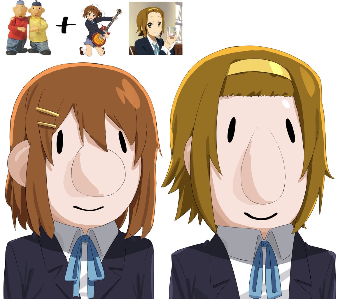 Pat and mat 🙂‍↔️❌

Yui and Ritsu 😌

#けいおん #kon