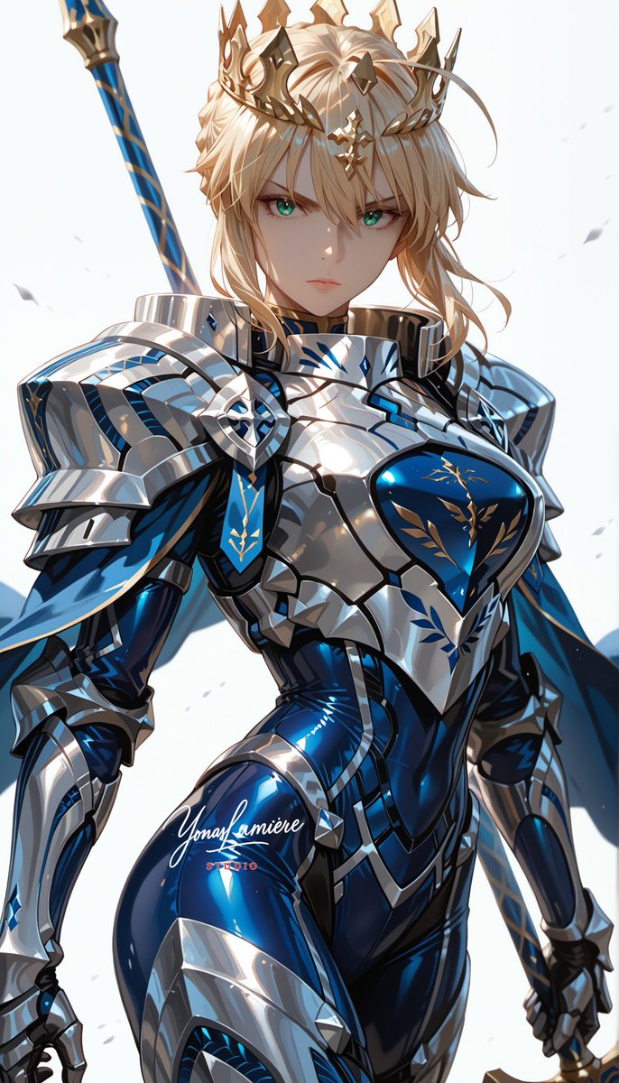oneesan_aiart's tweet image. Artoria Pendragon — as the Lancer clad in majestic armor, she stands as a radiant king on the battlefield, wielding the divine spear Rhongomyniad with unmatched authority and grace ⚔️✨ #ArtoriaPendragon #LancerArtoria #FateSeries #aiart
