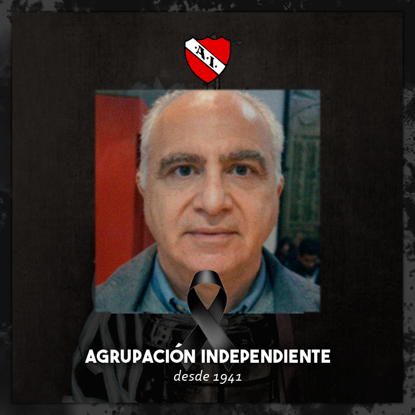 Agrupacioncai's tweet photo. Desde la Agrupación Independiente expresamos nuestro profundo pesar por el fallecimiento de Ricardo Mario Rodríguez, antiguo afiliado de nuestra agrupación y socio vitalicio del club.

Acompañamos a sus familiares, amigos y seres queridos en este duro momento. Su pasión y compromiso con Independiente permanecerán siempre en nuestra memoria. Que descanse en paz.