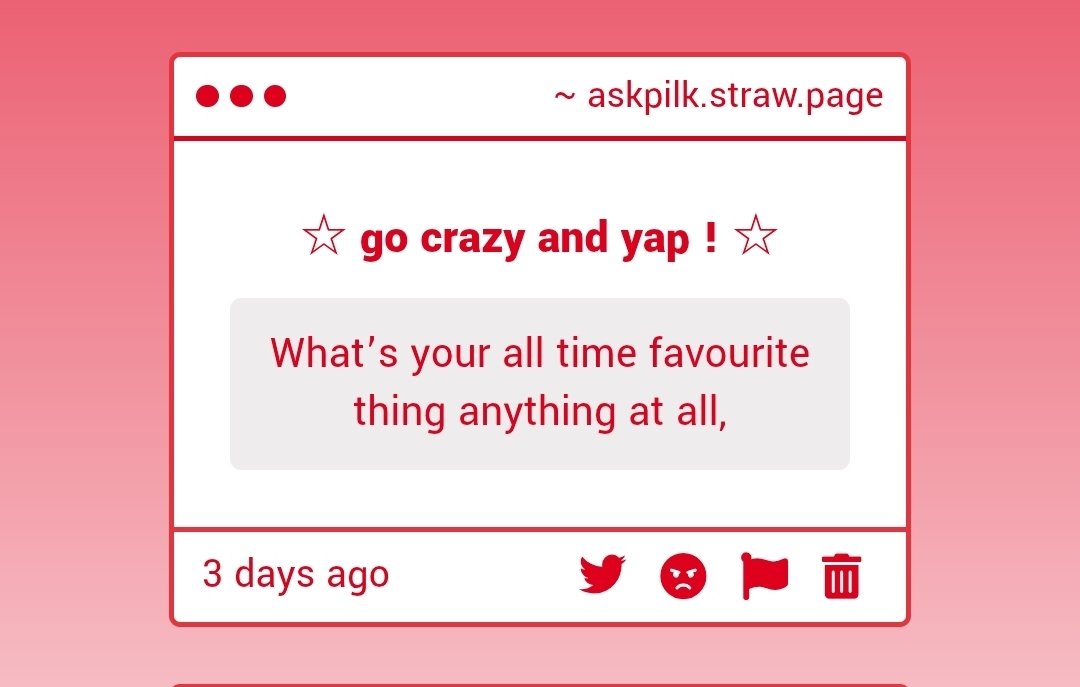 OMG QUESTIONS YIPEE !!!
Uhh off the top of my head I'm not sure BUT i really love basil from omori and vocaloid !!! ALSO MLP MLP WAS ONE OF MY FIRST FAVOURITE THINGS AA !!!