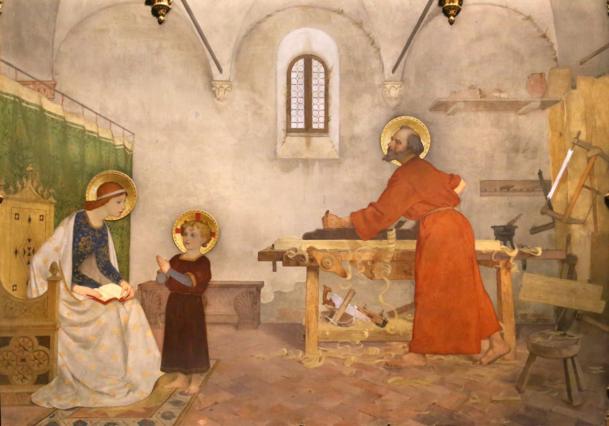 marysia_cc's tweet image. Modesto Faustini, Life of St Joseph, 1886-90
Joseph the Carpenter's Workshop with Mary and Baby Jesus
