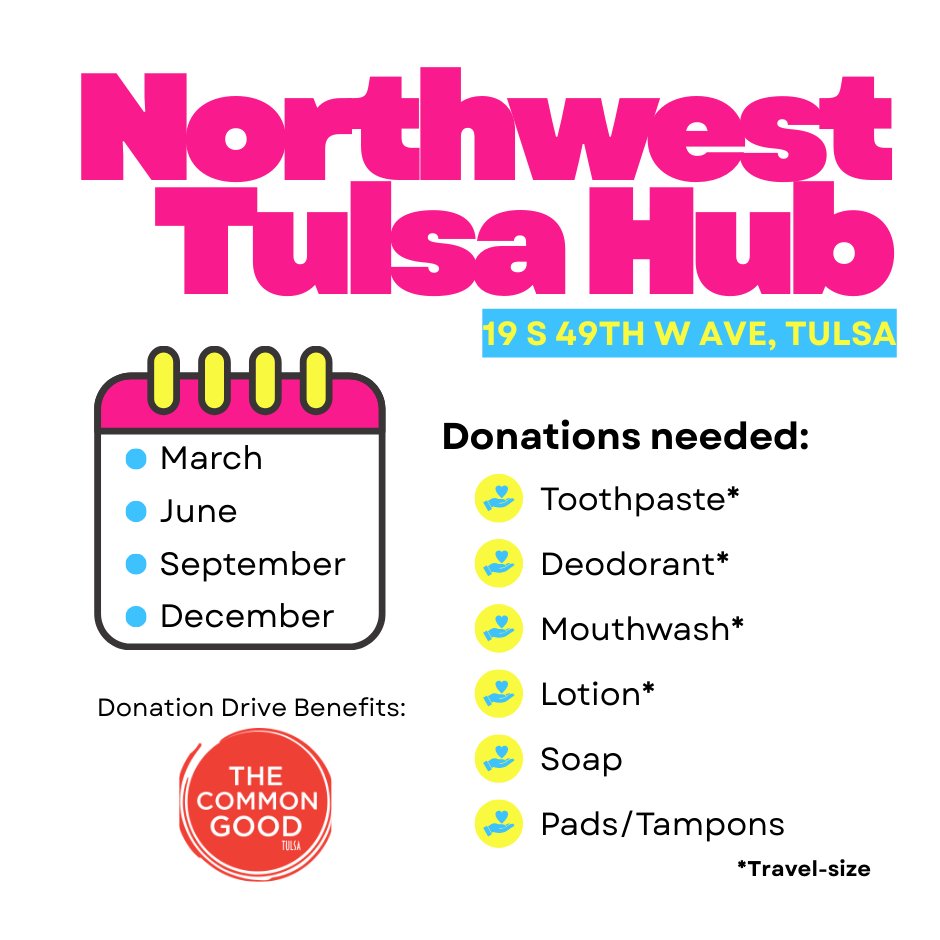 Join me for breakfast, legislative updates, and answers to your questions this Saturday, March 21st. We will meet at 10am at the Northwest Tulsa Hub, Address: 19 S 49th W Ave, Tulsa. We will also be collecting items to support the children and teens who attend their programs.