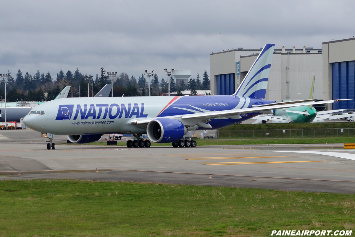 mattcawby's tweet photo. National Airlines 777F N791CA taxi checks at Paine Field https://t.co/R4iqFb6F7d