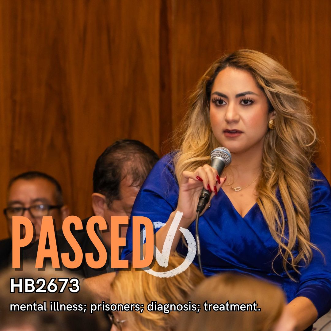 AZHouseDems's tweet image. Dem bills are on the move! HB2673, sponsored by Rep. Consuelo Hernandez, establishes a study committee on inmate mental health services and is the first Dem bill to pass a Senate committee this session. #azleg